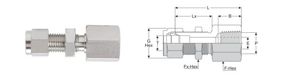 Bulkhead Female Connector (Tapered Thread)