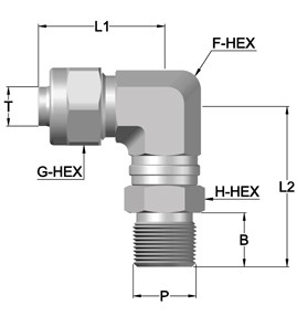 PNO – TAPER MALE SWIVEL ELBOW (PNOTMSE)