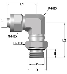 PNO – PARALLEL MALE SWIVEL ELBOW (PNOPMSE)