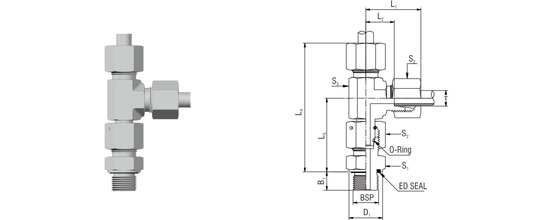 Adjustable Barrel Tee Fittings With Swivel Nut – ELM