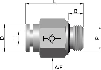 PIF-Parallel Male Connector With Check Valve