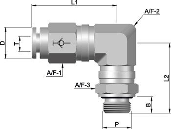 PIF-Parallel Male Swivel Elbow With Check Valve