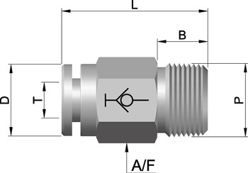 PIF-Taper Male Connector with Check Valve