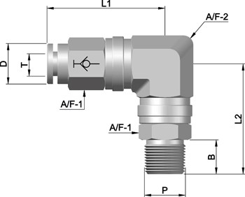 PIF-Taper Male Swivel Elbow With Check Valve