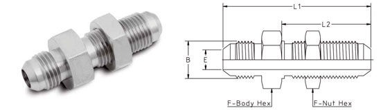 37º Flare Bulkhead Union