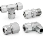 The image shows stainless steel push-on fittings