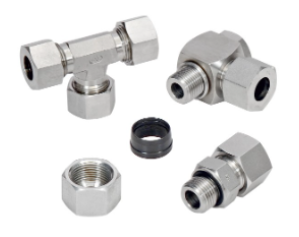 A variety of stainless steel pneumatic fittings